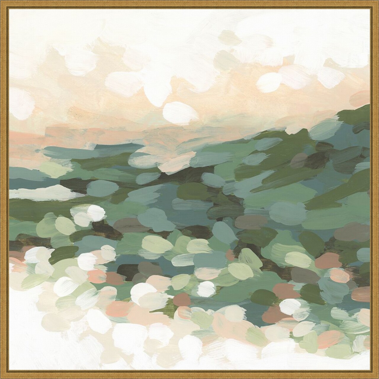 Green Pebble Valley II by June Erica Vess Framed Canvas Wall Art